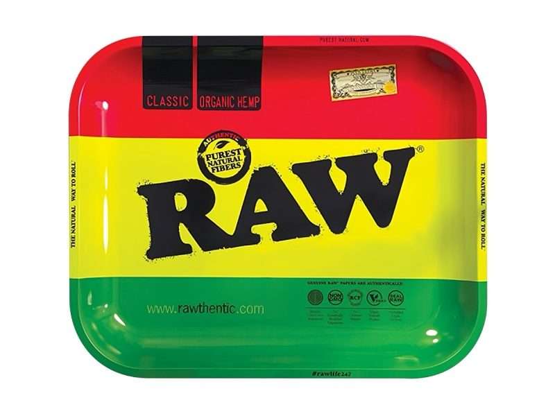 Raw Rasta XL Metal Rolling Tray