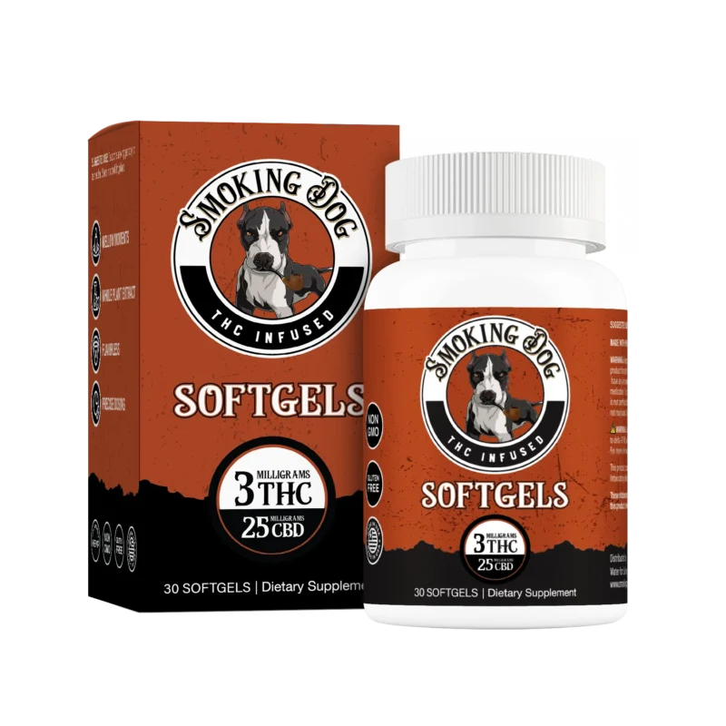 Smoking Dog THC Infused Soft Gels THC (3mg) CBD (25mg) 30ct